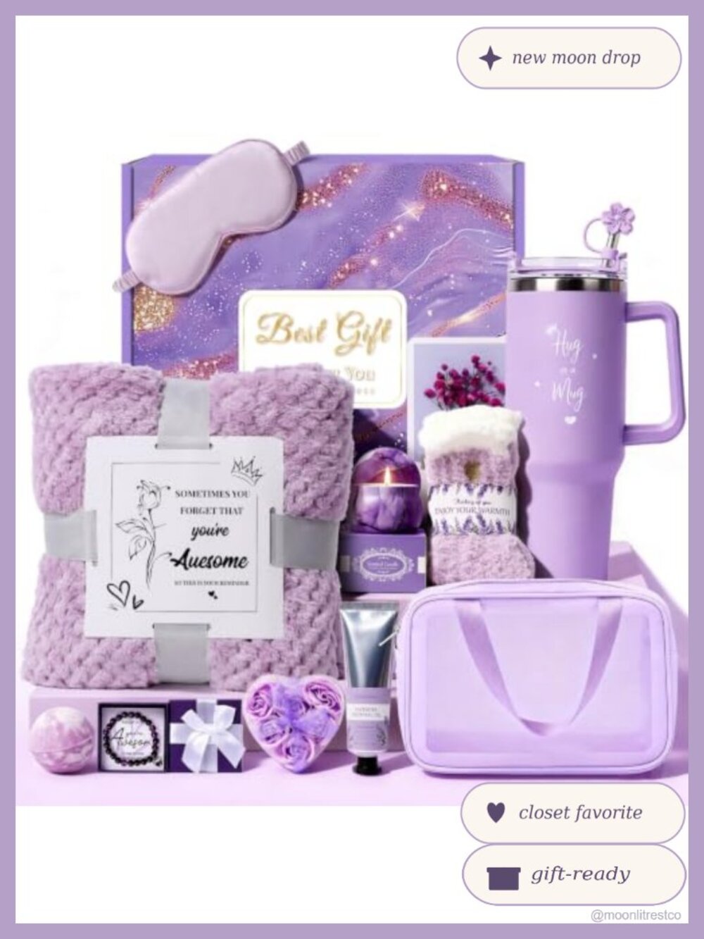 Luxury 11-Piece Self Care Spa Gift Set with Blanket Tumbler Sleep Mask Socks
